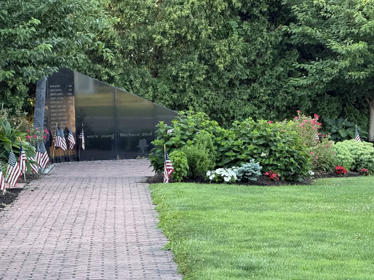 Manchester CT Vietnam Veterans Memorial Garden maintained by the Manchester Garden Club