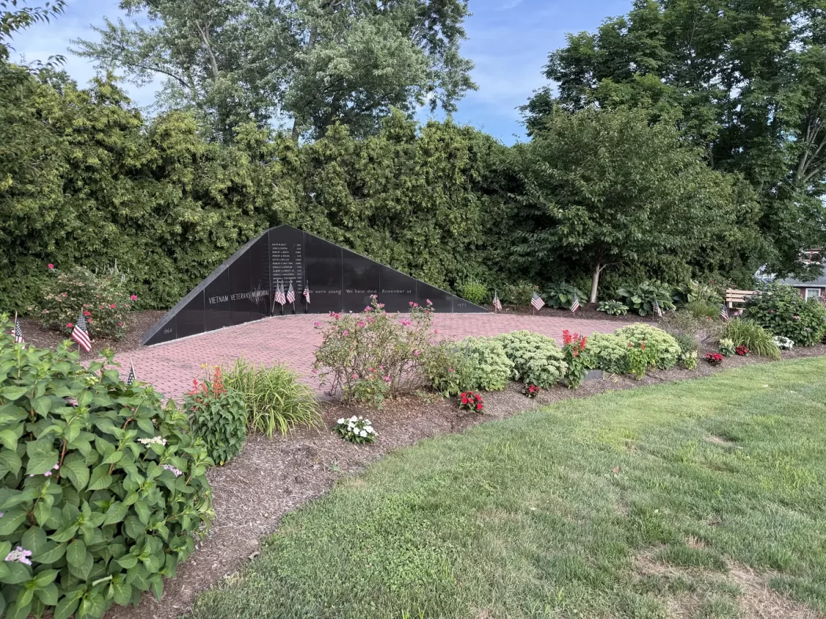 Manchester CT Vietnam Veterans Memorial Garden maintained by the Manchester Garden Club