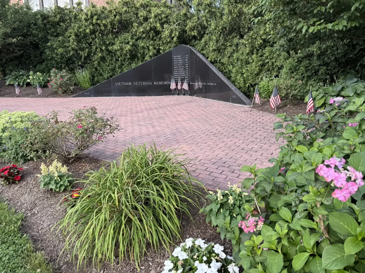 Manchester CT Vietnam Veterans Memorial Garden maintained by the Manchester Garden Club