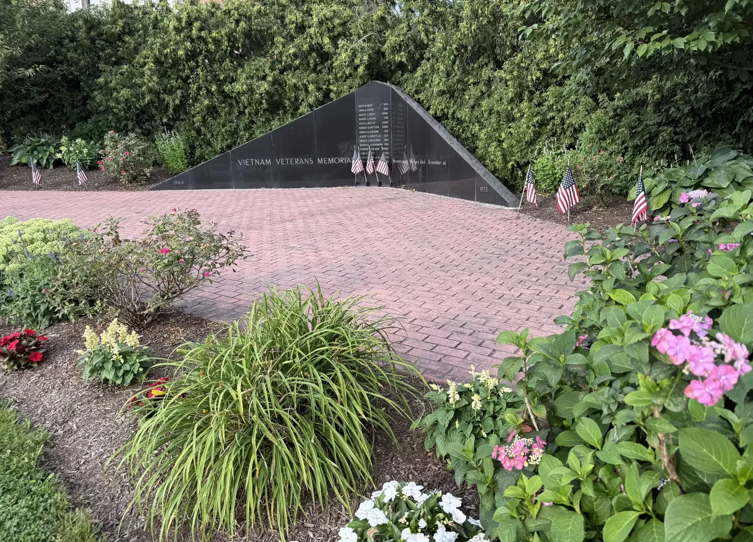Manchester CT Vietnam Veterans Memorial Garden maintained by the Manchester Garden Club