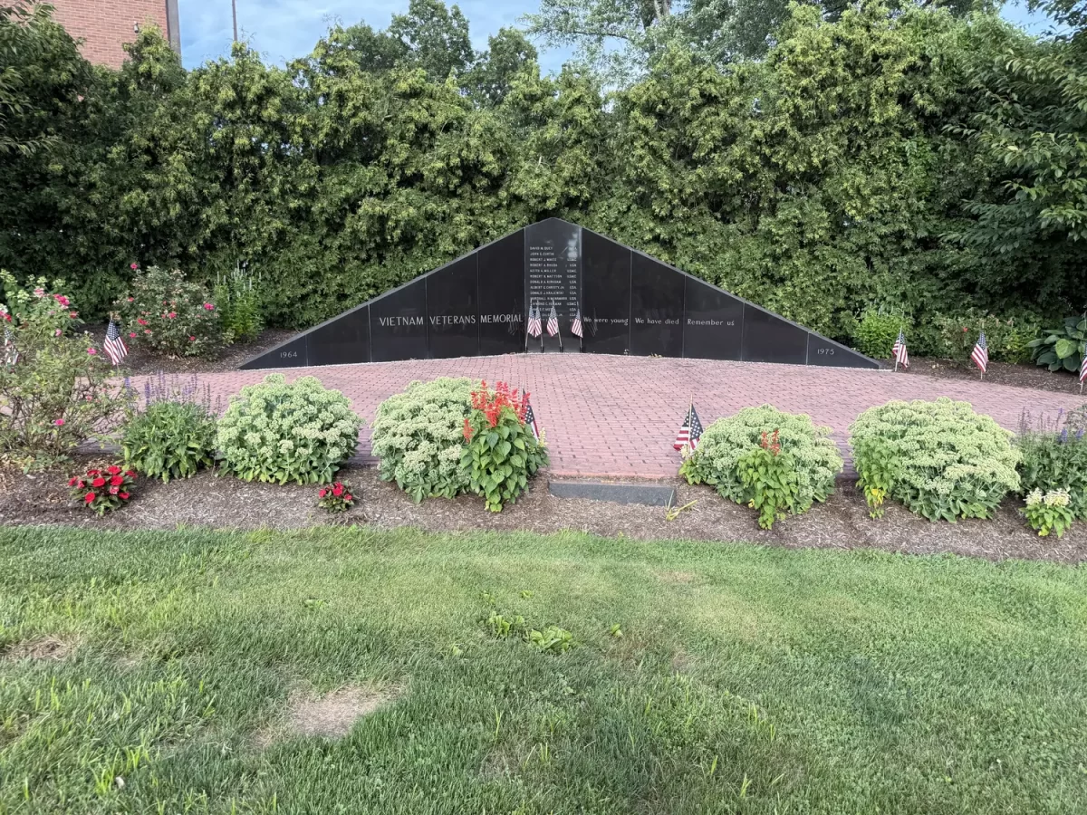 Manchester CT Vietnam Veterans Memorial Garden maintained by the Manchester Garden Club